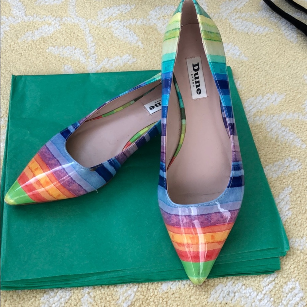 Pointed toe patent leather flats - Dune London